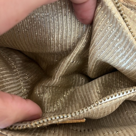 LAUREN MERKIN gold embossed python clutch - Picture 5 of 6